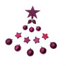 Набор пластиковых новогодних шаров с верхушкой Ø 8 см розовый 40 шт. 85753